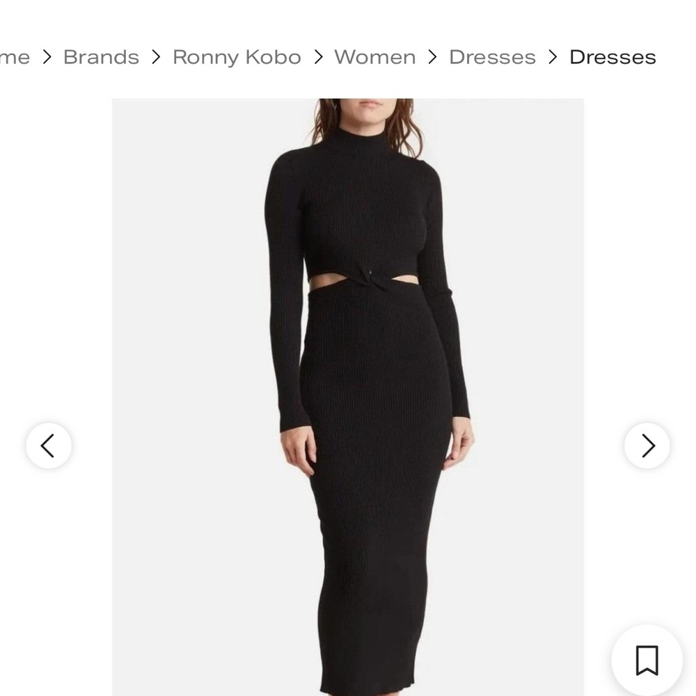 Ronny Kobo Collection Black Ribbed Sweater